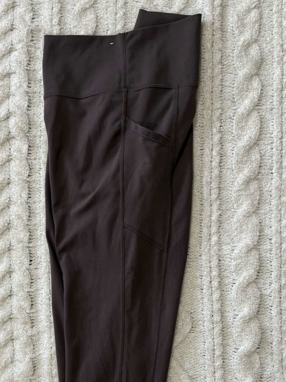 GapFit Sky High Studio Pocket Leggings Brown High Rise Yoga Athletic Pants Large - Picture 12 of 16